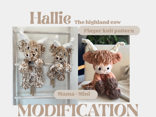 Hallie the Highland Cow Tutorial / pattern modification (READ DESCRIPTION)