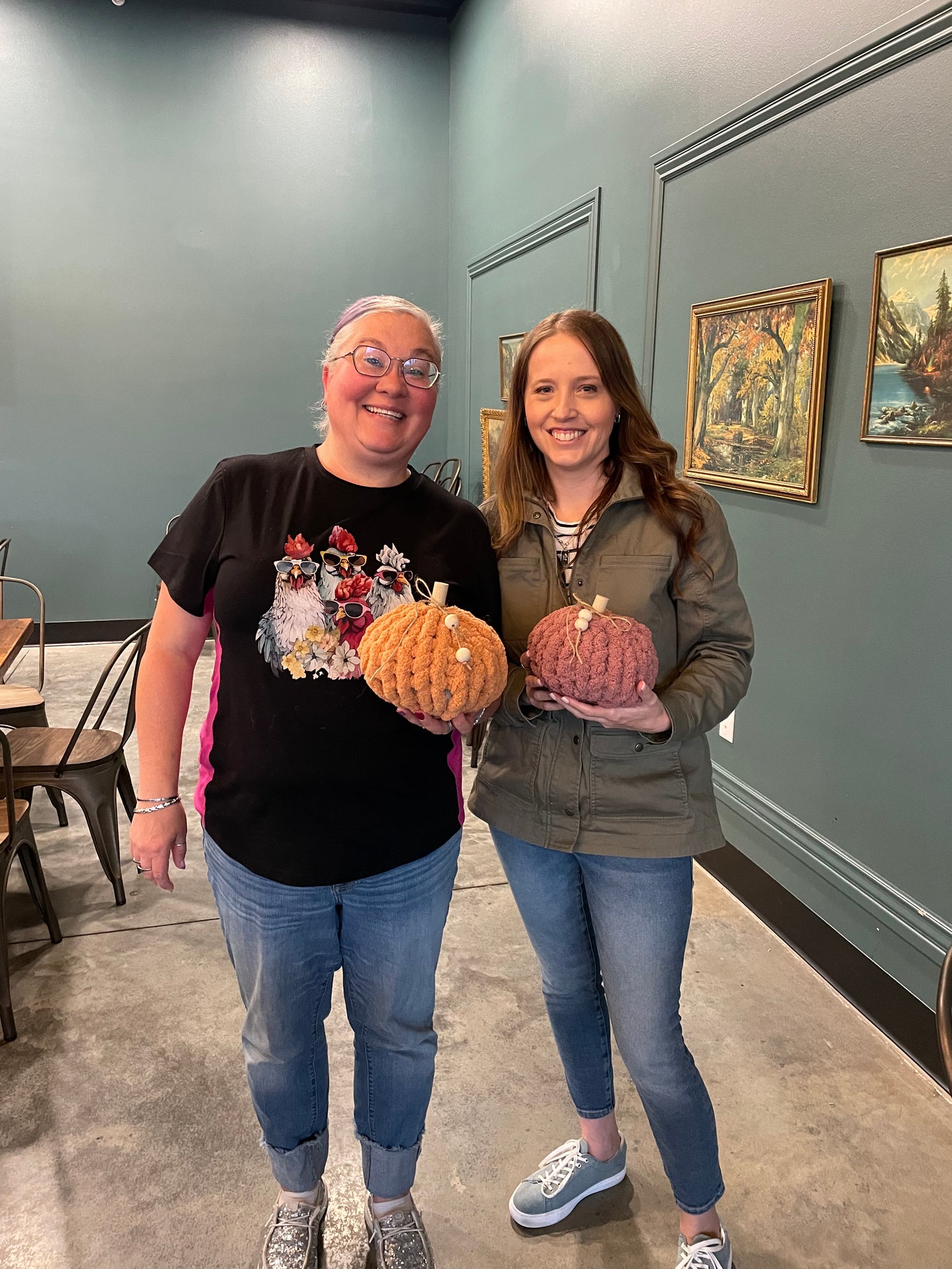 The Front Porch Pumpkin Finger Knitting Class