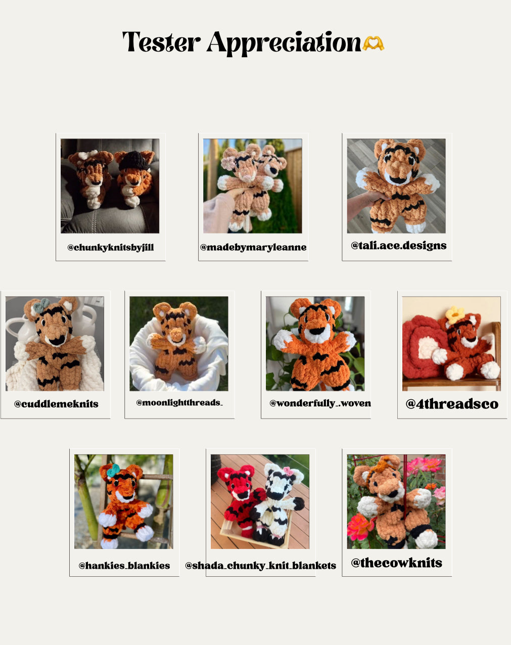 Briar the Tiger Snuggler Pattern