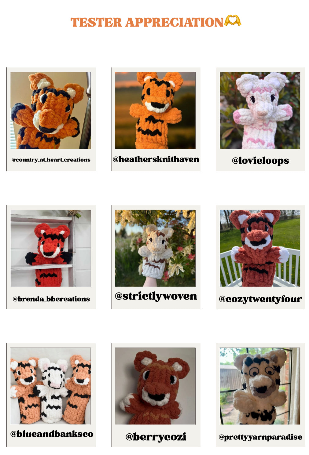 Briar the Tiger Puppet Pattern