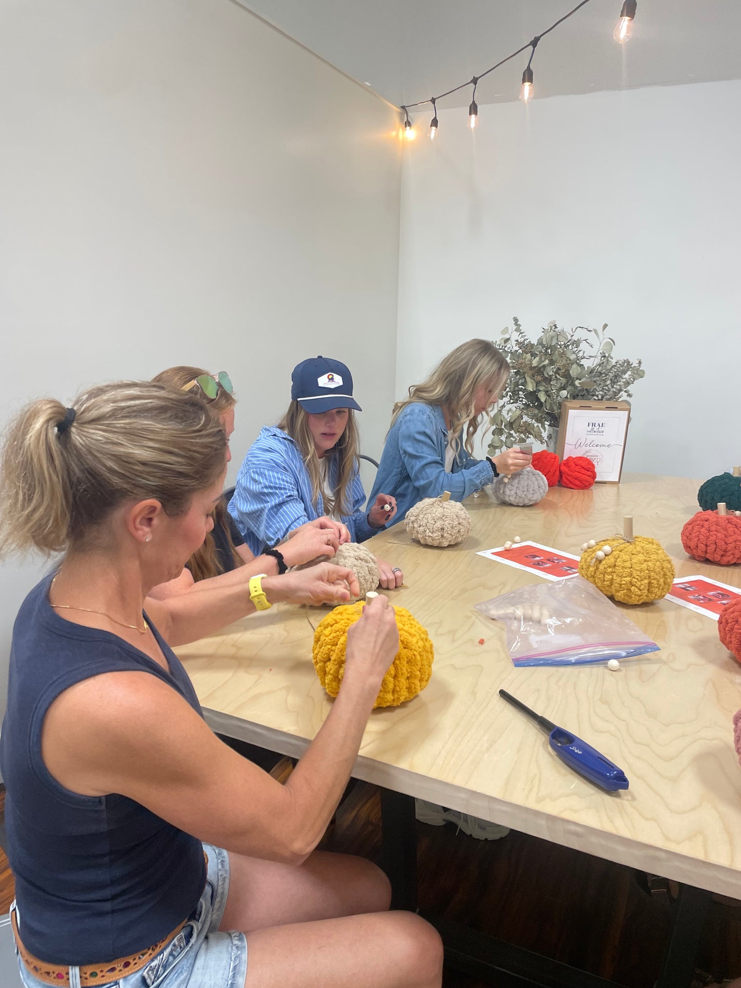 The Front Porch Pumpkin Finger Knitting Class
