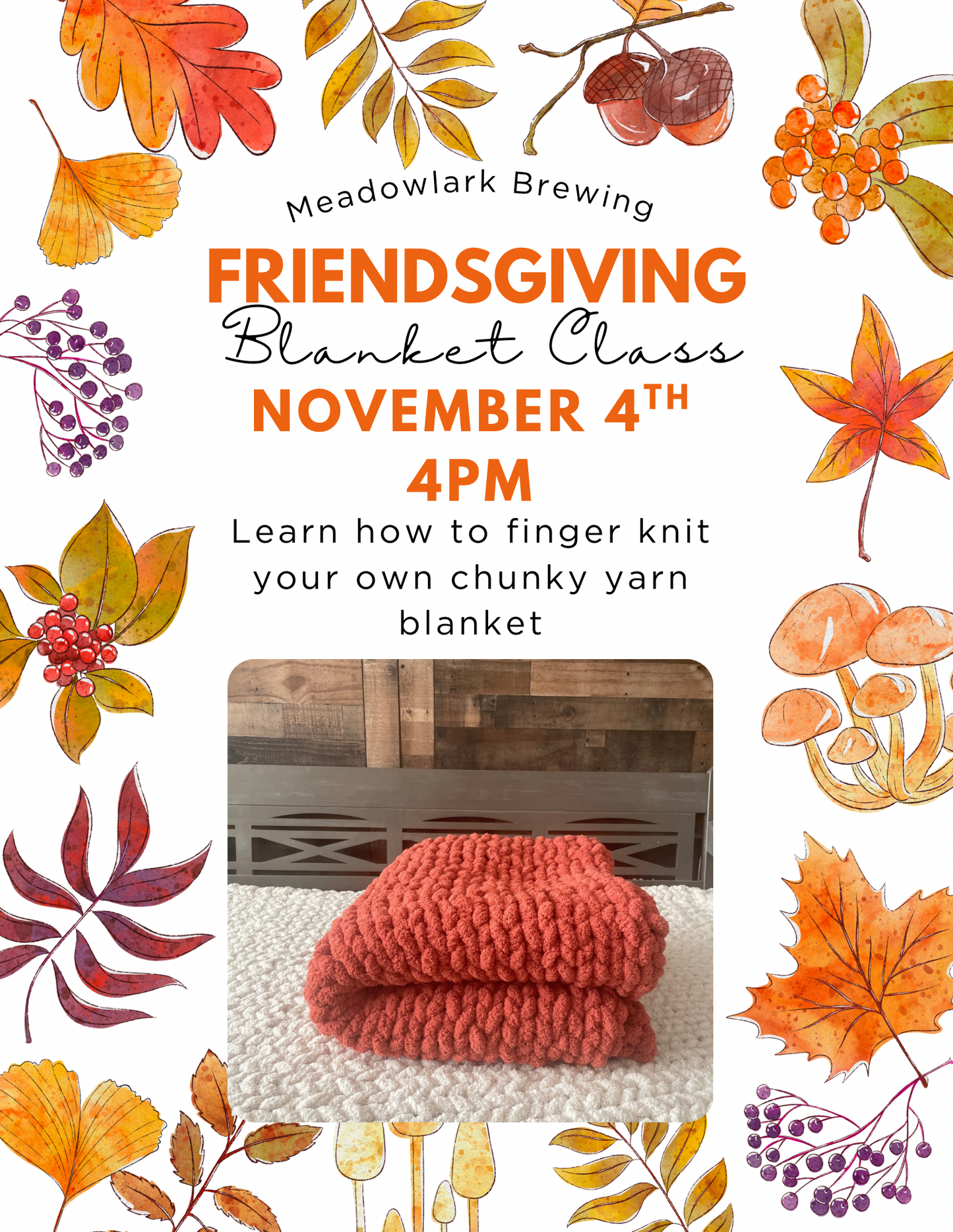 FRIENDSGIVING- Meadowlark Brewing blanket making class