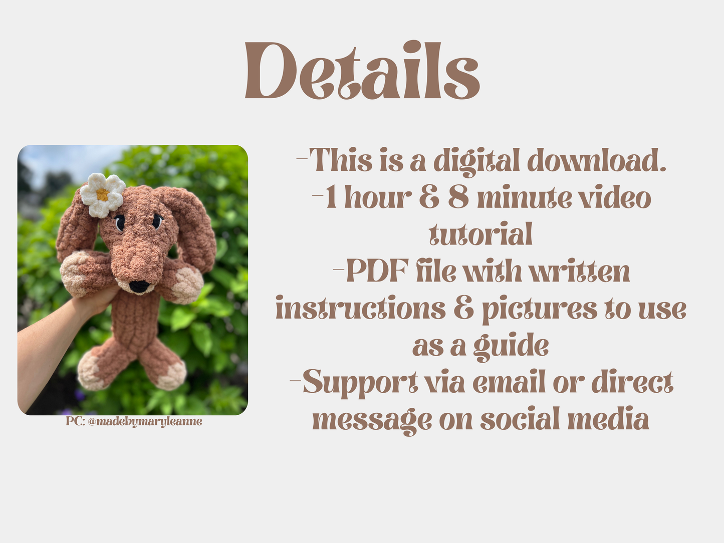 Indi the Dachshund – Hand Knitting Pattern