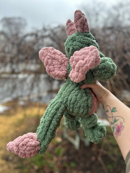 PDF + Video Finger Knitting Pattern – Baby Long Neck Dino & Dragon- Intermediate level pattern