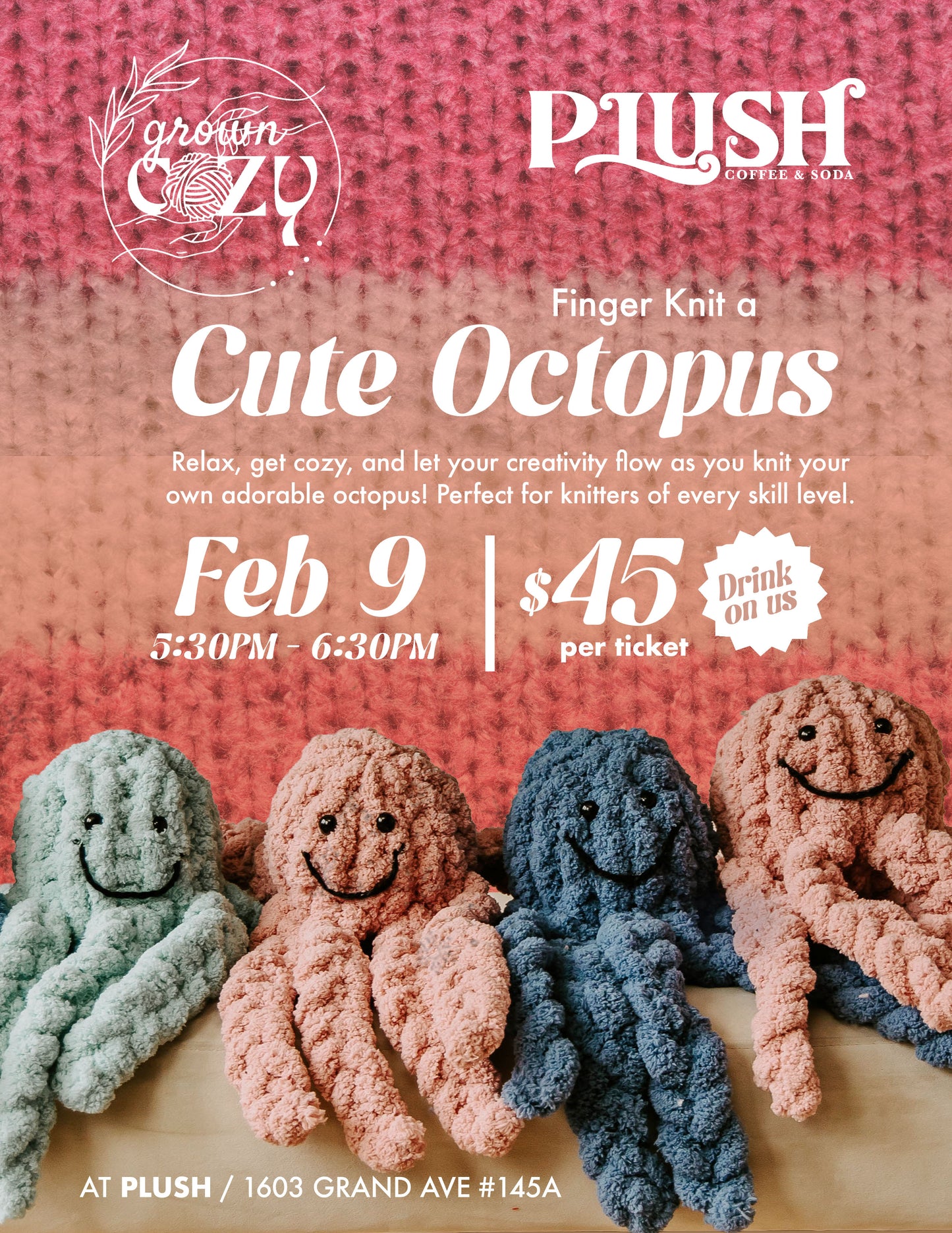 Finger Knit Octopus Workshop
