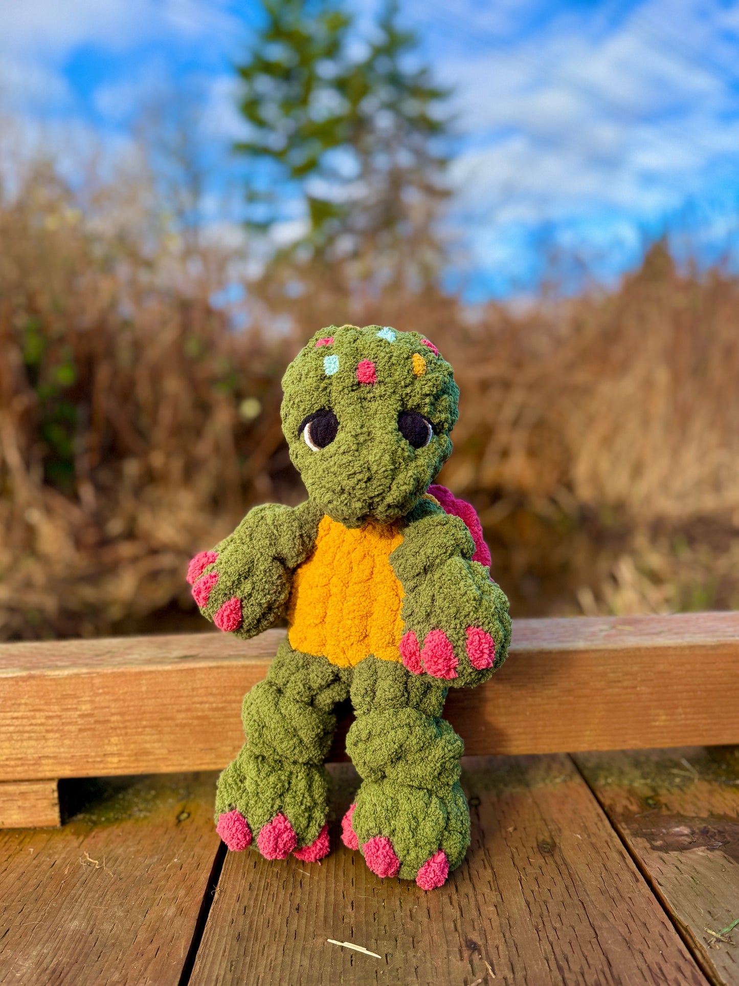 Timber the Turtle- Finger Knitting Pattern (Digital Download)
