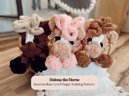 Helena the Horse, Unicorn, Pegasus- finger knitting pattern