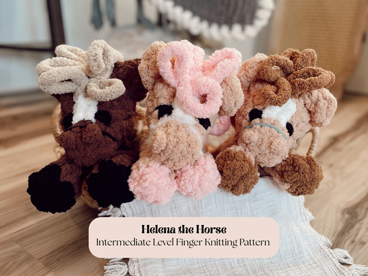 Helena the Horse, Unicorn, Pegasus- finger knitting pattern