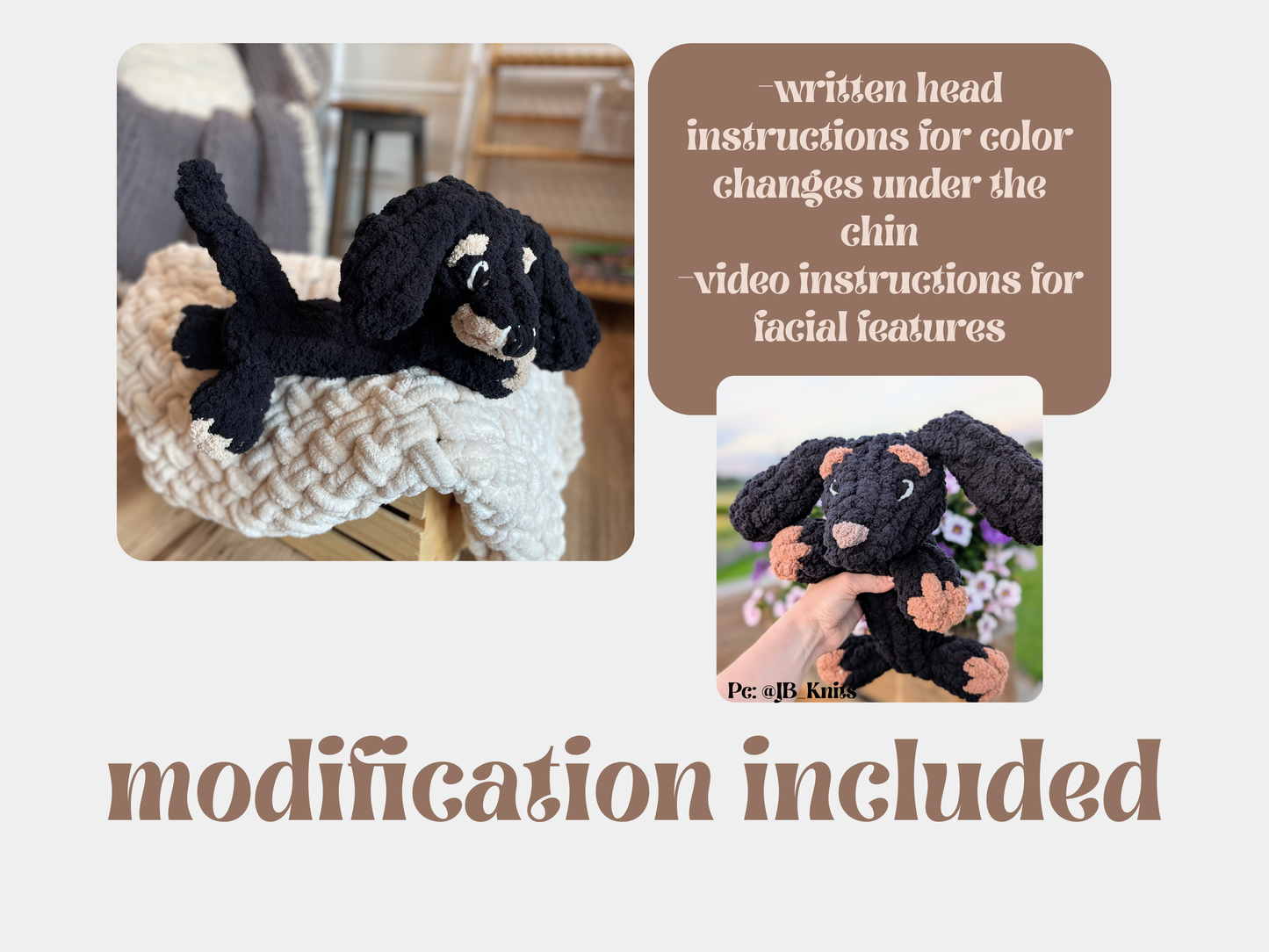 Indi the Dachshund – Hand Knitting Pattern