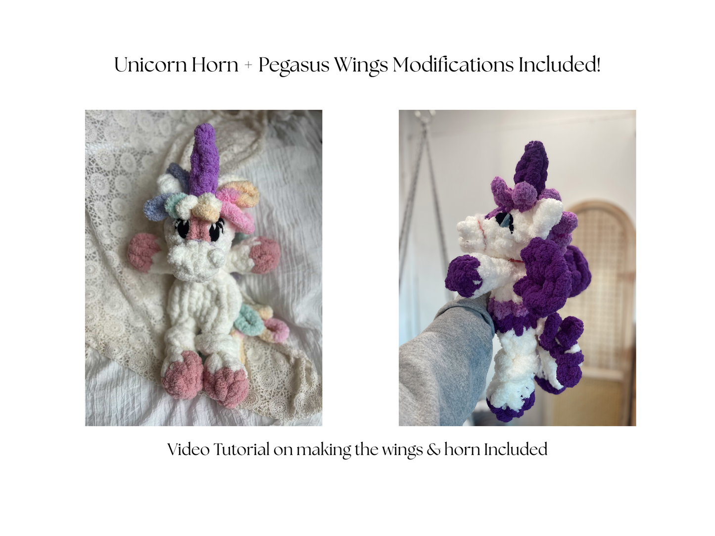 Helena the Horse 5-in-1 Finger Knitting Pattern- Zebra, Unicorn, Donkey, Pegasus