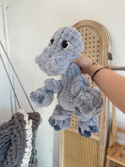 PDF + Video Finger Knitting Pattern – Baby Long Neck Dino & Dragon- Intermediate level pattern