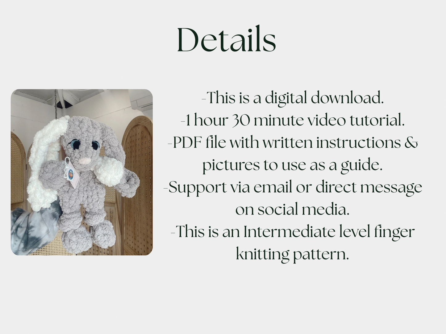 Finger Knit Betty Bunny & Ralphie Rabbit Patter (Full Video Tutorial)