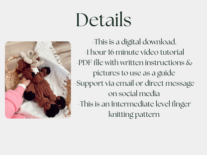 Helena the Horse, Unicorn, Pegasus- finger knitting pattern