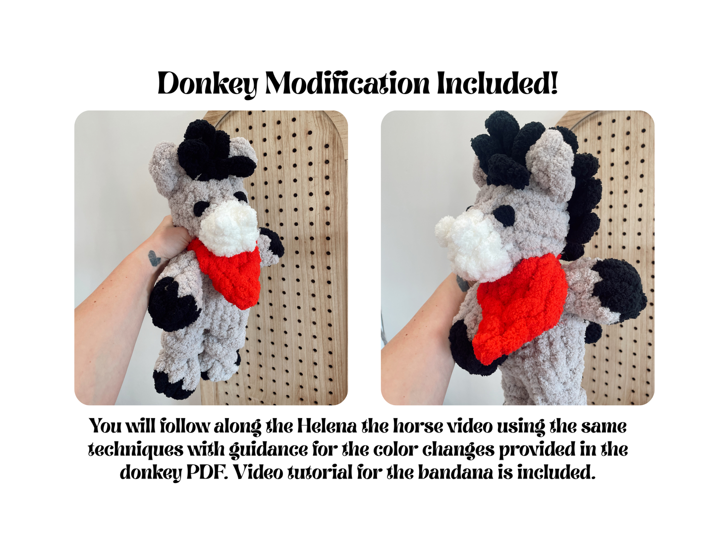 Helena the Horse 5-in-1 Finger Knitting Pattern- Zebra, Unicorn, Donkey, Pegasus