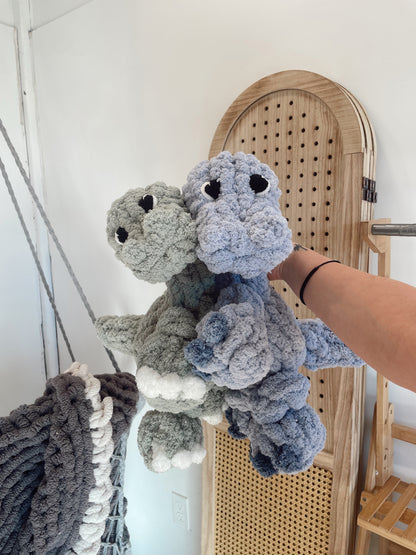 PDF + Video Finger Knitting Pattern – Baby Long Neck Dino & Dragon- Intermediate level pattern