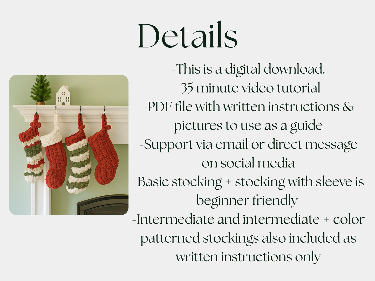 Christmas Stocking Finger Knitting Pattern – Beginner Friendly DIY Tutorial