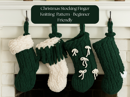 Christmas Stocking Finger Knitting Pattern – Beginner Friendly DIY Tutorial