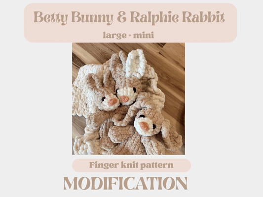 Betty Bunny TUTORIAL / Pattern Modification (READ DESCRIPTION)
