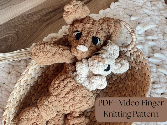 June & Joey Kangaroo - Finger Knitting Pattern (Digital Download)
