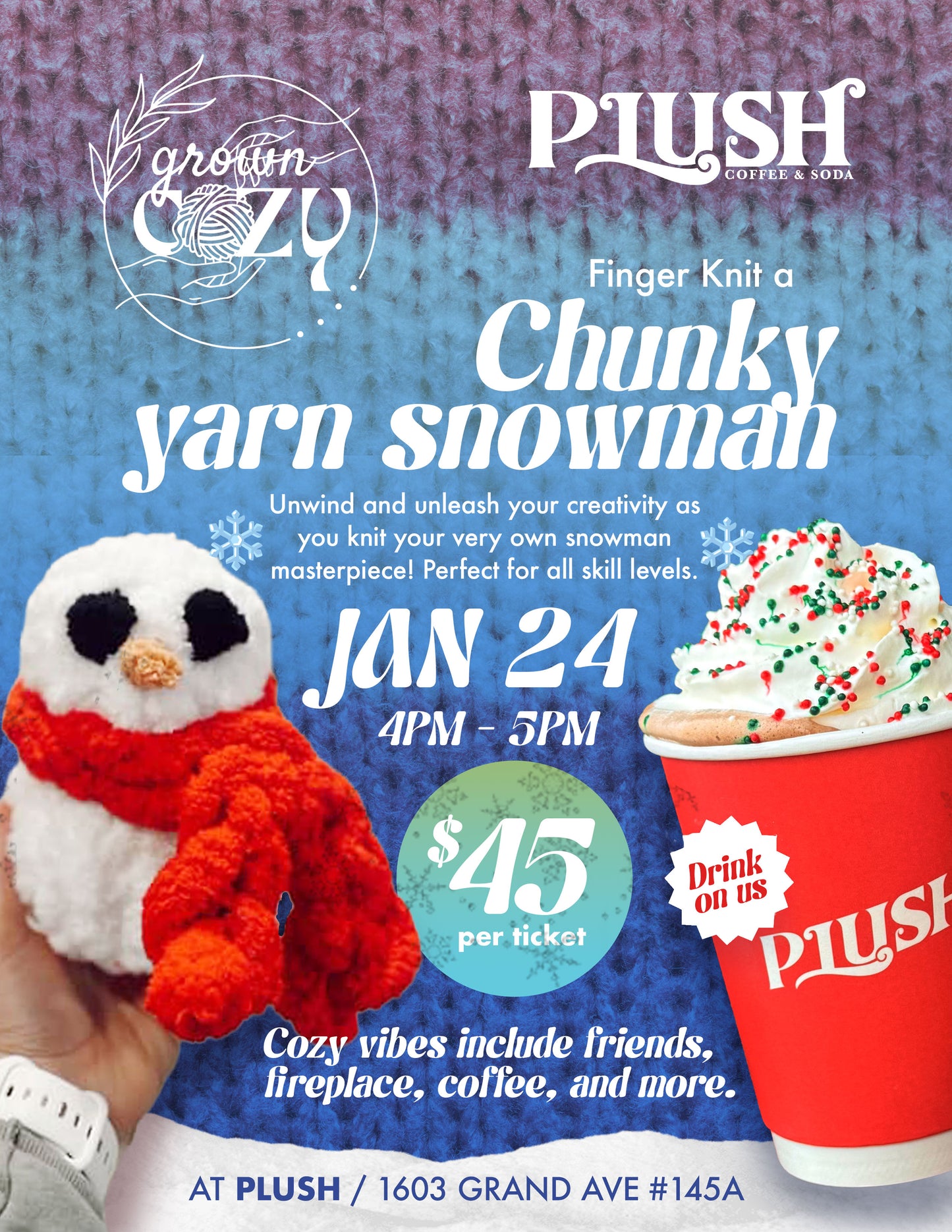 Finger Knit Snowman Workshop