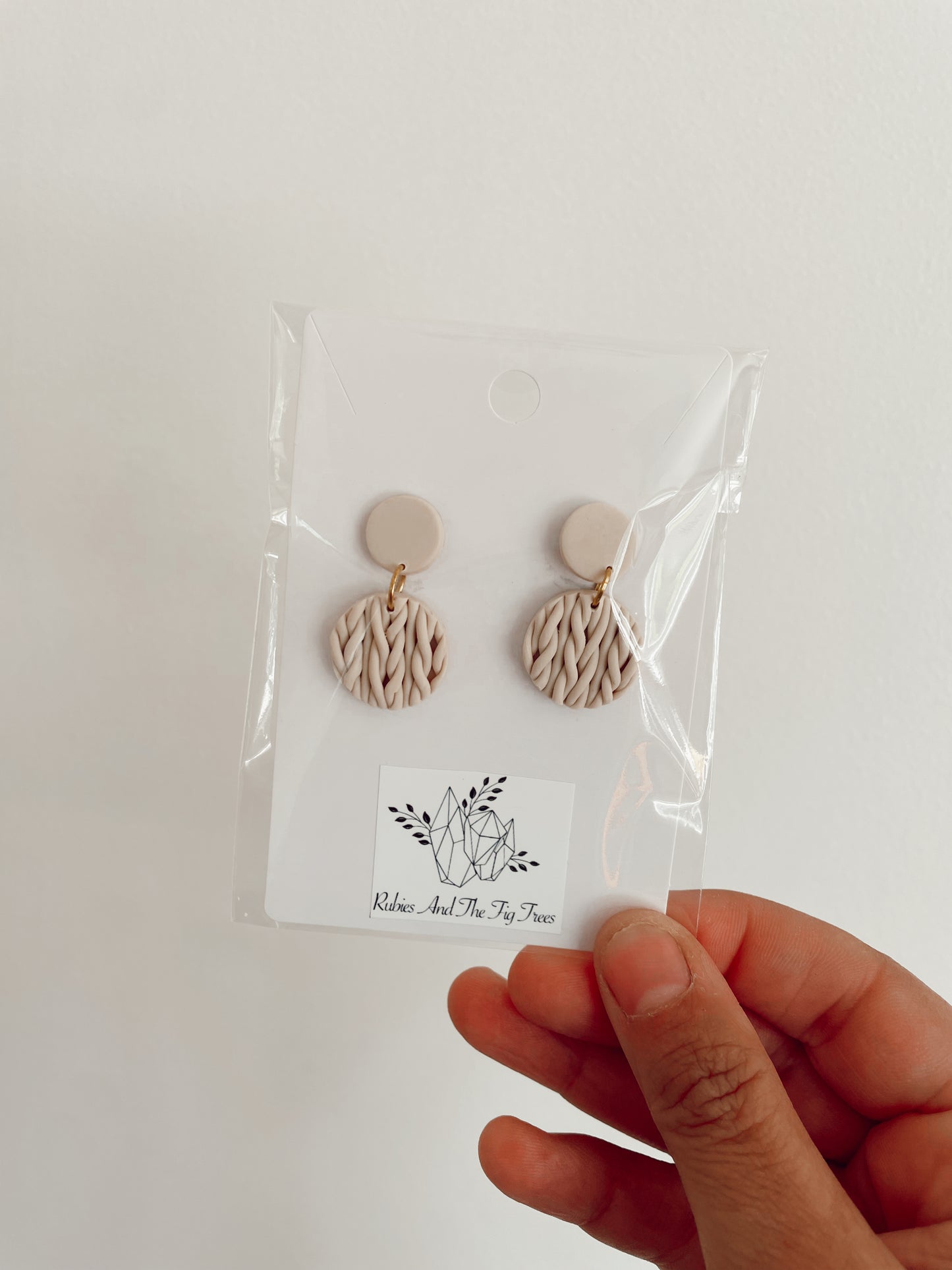 Knitted clay earrings